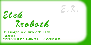 elek kroboth business card